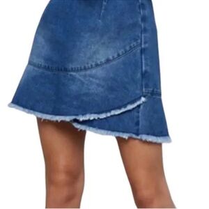 BeBe A-Line Frayed Edge Denim Skirt Size 6